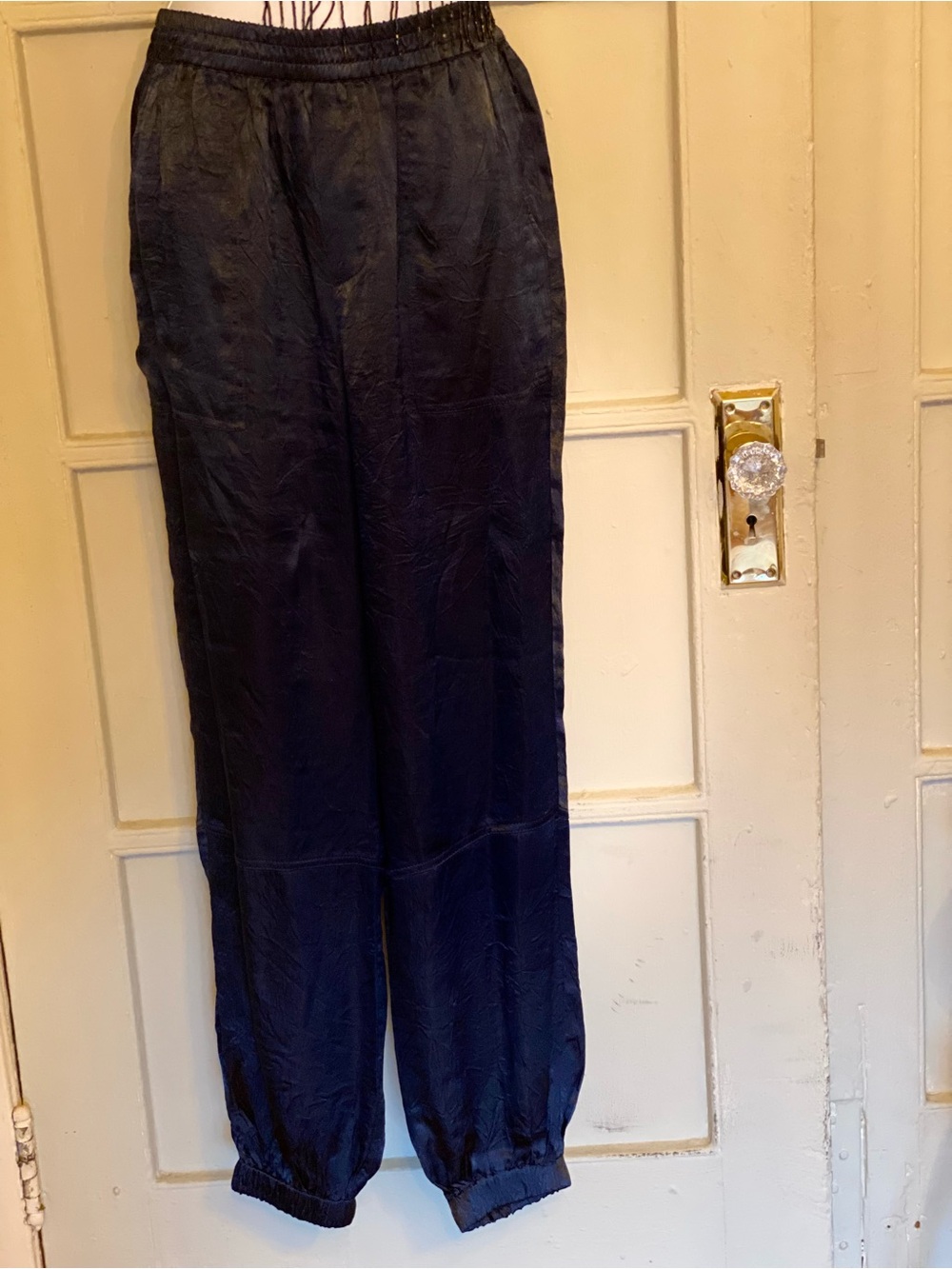 Men's Navy Elastic-Waist Casual Pants